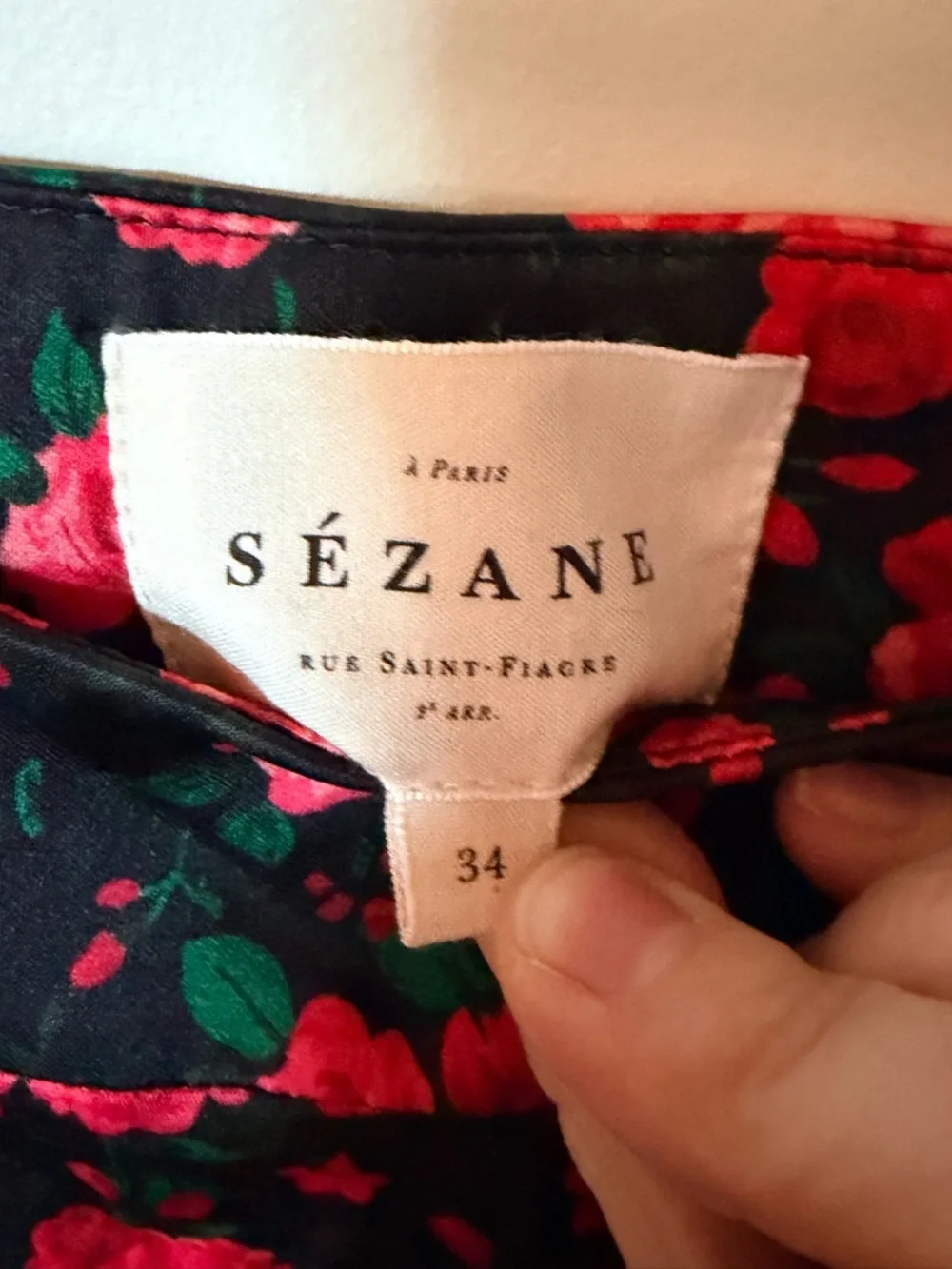 Sezane Sandy Skirt Red Roses - Size 2